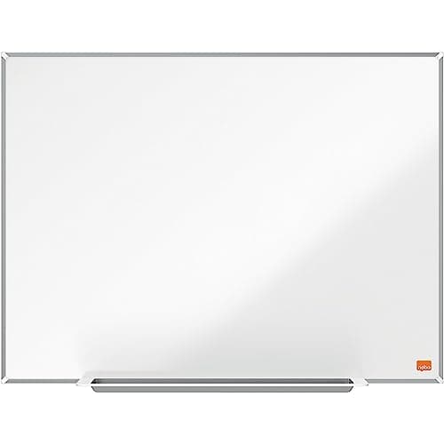 Image of Nobo Enamel Magnetic Whiteboard With Pen Tray, 1800 x 900mm, Slim Trim Frame, InvisaMount Mounting System, Impression Pro, 180 x 90cm, White, 1915398