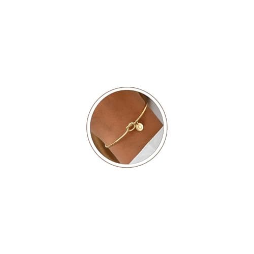 Image of Turandoss Gold Initial Bracelets for Women Girls - Dainty Knot Initial Bracelet Letter C Gold Jewelry Bridesmaid Gift for Women Girls