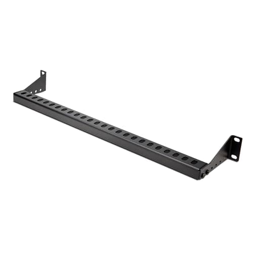 Image of StarTech.com 1U Rack Mountable Cable Lacing Bar w/Adjustable Depth, Cable Support Guide For Organized 19" Racks/Cabinets, Horizontal Cable Guide For Patch Panels/Switches/PDUs (12S-CABLE-LACING-BAR)