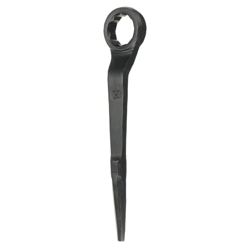 Image of sourcing map Single Head Box Wrench 36mm 45# Steel Blackening Metric Striking Wrench Offset Single Head Box End Ring Type Impact Hand Spanner with Pointed Tail for Repair Maintenance, Black