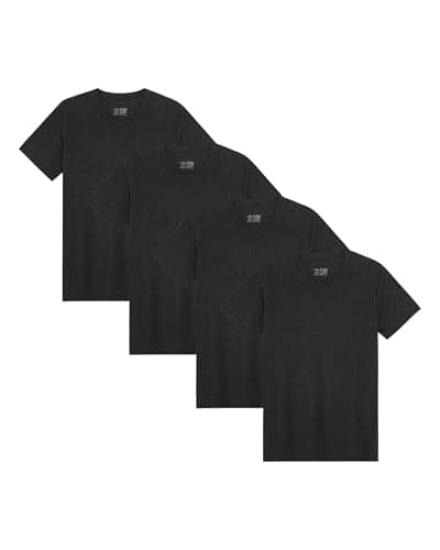 Image of DANISH ENDURANCE Men's T-Shirts, Organic Cotton T-Shirts for Men, Crew Neck, 4-Pack, Black, Large