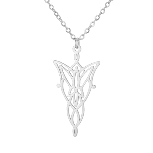 Image of fycouyee Jewelry Lord of the Rings Lord of the Rings Elf Princess Jewelry Pendant Stainless Steel Necklace