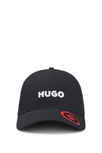 Image of HUGO Mens Jude Cotton-Twill Cap with Logo Black