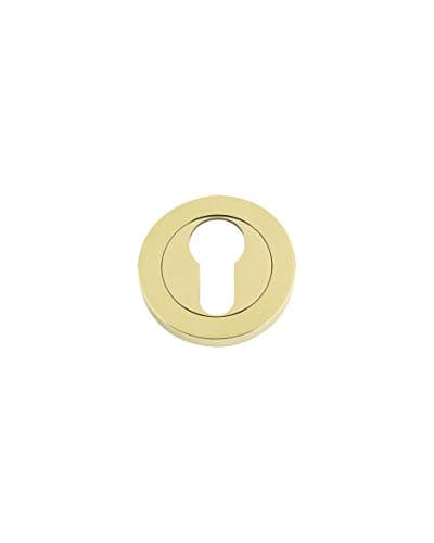 Image of ZB001 Euro Profile Escutcheon Polished Brass From The Door Handle Store
