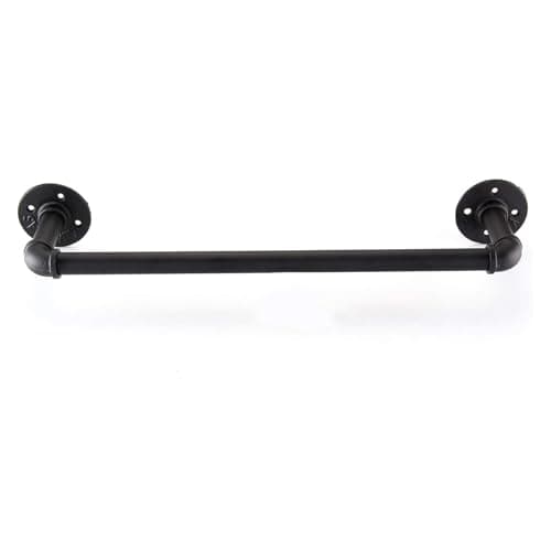 Image of Shoze 1PCS Vintage Industrial Retro Style Rustic Iron Pipe Towel Rail Hanging Holder for Home Kitchen and Bathroom Accessories 60cm x 12cm