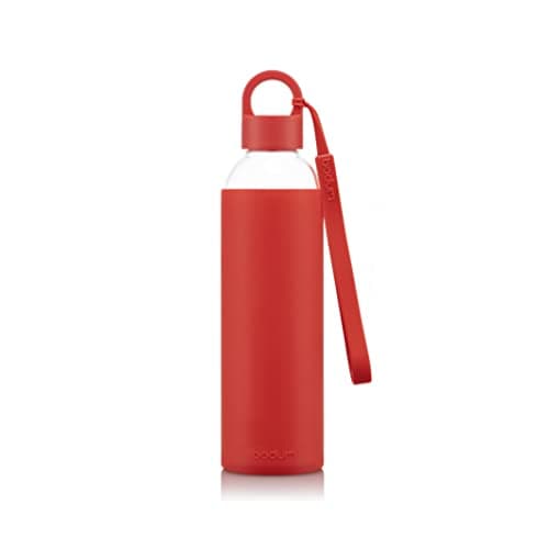 Image of MELIOR 12075-04B Glass Drinking Bottle, Coloured Silicone Sleeve, Screw Cap, 0.5 L