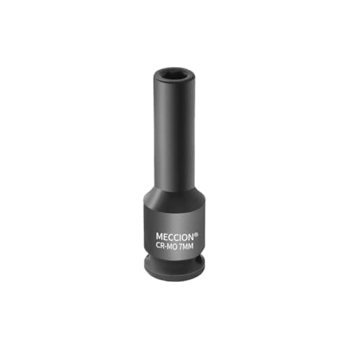 Image of Meccion 3/8 Inch Drive Impact Socket 7mm Heavy Duty Cr-Mo 6 Point Deep Socket, 63mm Length