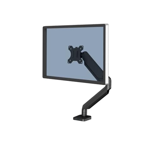 Image of Fellowes Single Monitor Arm - Platinum Series Mount for 8KG 32 inch Screens - Ergonomic Adjustable Arm Desk Mount - Tilt 45° Swivel 360° Rotation 360°, VESA 75 x 75/100 x 100 - Black
