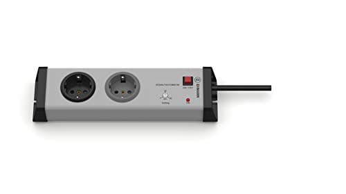 Image of Ehmann 0222x00022301 Power Strip with Switch 2-Way Grey Protective Contact Pack of 1