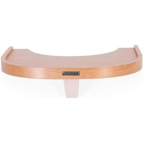 Image of CHILDHOME, Tray for Evolu 2 High Chair, Adjustable in Depth, Easy to Install, with Silicone mat, Non-Slip, Easy to Clean, Colour Natural Wood