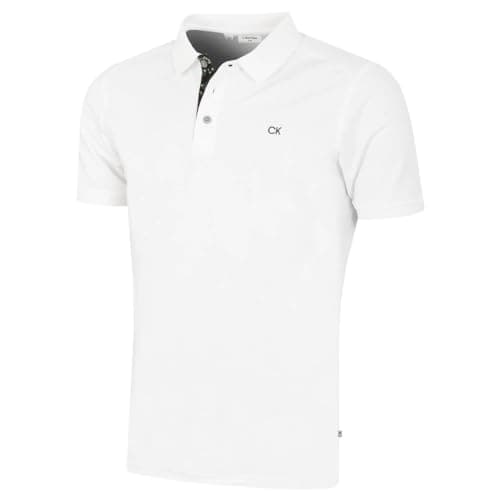 Image of Calvin Klein Mens Campus Camo Golf Polo Shirt - White/Grey Camo - XL