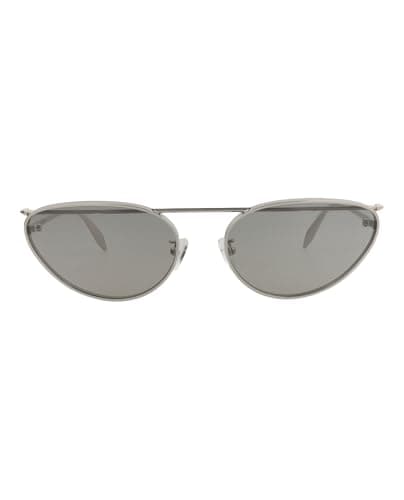 Image of Alexander McQueen Women's Am0424s Sunglasses, Silver-Silver-Grey, UK 36