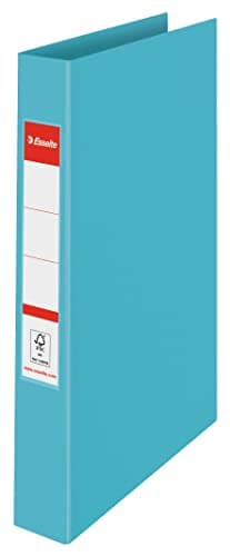 Image of Esselte Ring Binder, 190 Sheet Capacity, 42mm Spine, 2 Ring A4 Folder, Hard Cover File, Home/Office Use, Embossed Pattern, Colour'Breeze Range, Blue, 626497