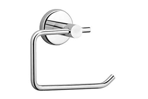 Image of Toilet Roll Holder Wall Mounted (Non Self Adhesive) Chrome Toilet Roll Holder -Loo Roll Holder Stainless steel Toilet Paper Holder Juba Smart Living