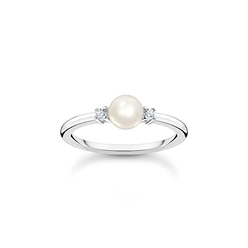 Image of Thomas Sabo Ring Pearl with Stones 925 Sterling Silver TR2370-167-14-54