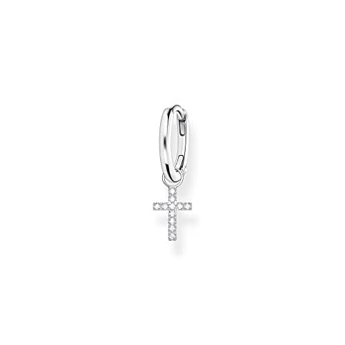 Image of THOMAS SABO Single hoop earring with cross prendant silver 925 Sterling Silver