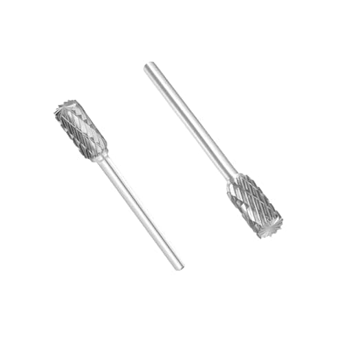 Image of 2 PCS High Speed Double Cut Carbide Rotary Burr Bits - Tungsten Steel Cylindrical File for Dremel Rotary Tool | Grinding Engraving Polishing Carving Tools for Plastic Wood Metal