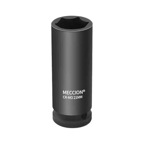 Image of Meccion 1/2 Inch Drive Impact Socket 21mm Heavy Duty Cr-Mo 6 Point Deep Socket, 78mm Length