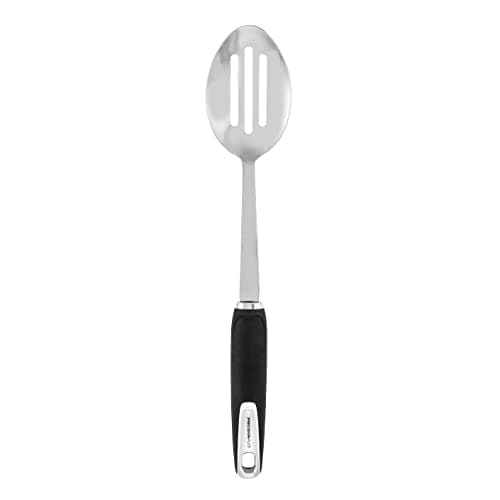 Image of Tower T832189 Precision Plus Slotted Spoon with Softtex Handle and Hanging Loop, BPA Free, Stainless Steel