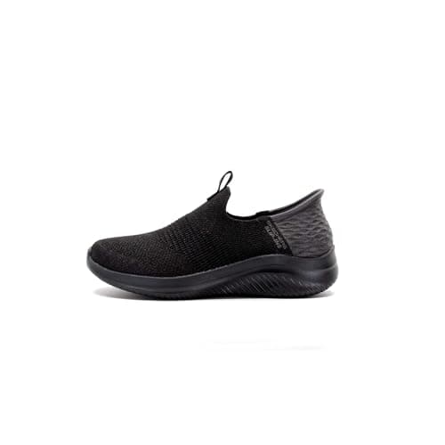 Image of Skechers Women's Ultra Flex 3.0 Smooth Step Sneaker, Black Knit Jersey Trim, 6 UK