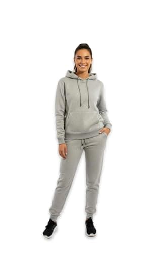 Image of CASUALKING Tracksuit Womens Full Set Autumn Lounge Wear Sets Two Piece Activewear Warm Pullover Hoodie and Jogging Bottoms with Drawstring and Pockets (UK, Alpha, M, Regular, Regular, Gray)