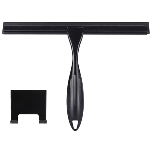 Image of Shower Squeegee, 10 Inch Stainless Steel Window Squeegee Cleaner for Shower Glass Door with Hook, Shower Screen Wiper for Bathroom, Window,Mirror and Car Glass