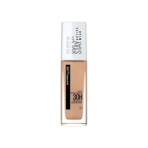 Image of Maybelline New York Super Stay Active Wear, waterproof foundation with high coverage, long-lasting facial make-up, colour: No. 30 Sand (Light), 1 x 30 ml