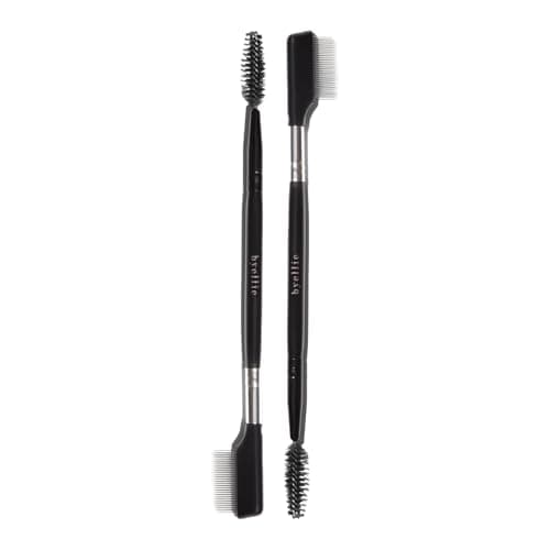 Image of Byellie Brow Brush, Dual-Ended with Brow Comb & Precision Spoolie, Brow Gel & Wax Application, Define's & Shape's, Easy to Use Fluffy Brow Look, Natural Makeup, Vegan & Cruelty Free