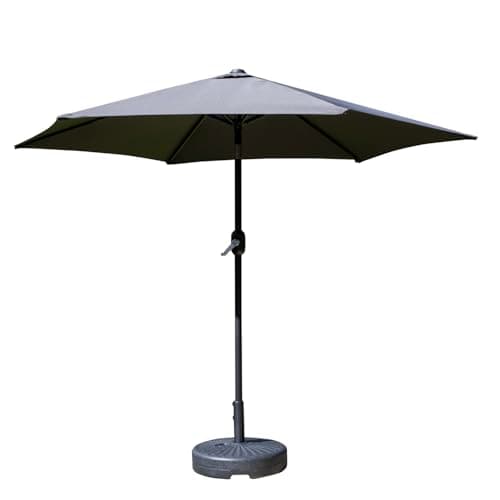 Image of Signature Homes and Gardens SH&G 2.5m Large Garden Parasol | Steel Frame with Crank & Tilt Mechanism | UV50+ Outdoor Sun Shade Umbrella for Patio & Decking | Dark Grey