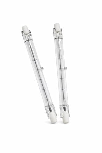Image of PLUSHA ECO Halogen 230W R7s Linear Light Bulbs (300W Equivalent) – Pack of 2 | 118mm Double Ended Floodlight Bulb | 230V Dimmable Warm White | Energy Class G Replacement for Security Light