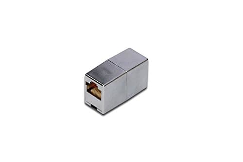 Image of DIGITUS DN-93901 – RJ45 coupler Cat 5e – 1 unit – LAN cable extension – Cat5e network cable coupler – PoE compatible – modular coupler – for switch, DSL, modem, router, PC – silver