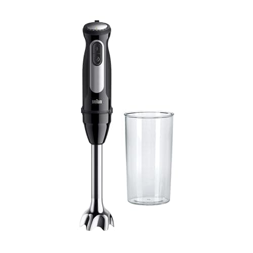 Image of Braun MultiQuick Pro 5 MQ 55001 M, Hand Blender with PowerBell Plus Technology, 25 Speed Wheel+Turbo, Easy Click System Plus, Blender with Ergonomic Handle, Steel Shaft and 600ml Beaker, 1000W, Black
