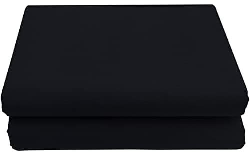 Image of HOMELY IDEAS 200 Thread Count Black Egyptian Cotton Flat Sheets, Rich Cotton, Breathable, Durable, Smooth, Comfortable & Soft Bed Sheet (BLACK, KING)