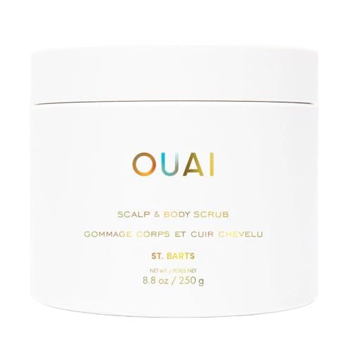 Image of Ouai Scalp & Body Scrub, St. Barts - Foaming Coconut Oil Sugar Scrub & Gentle Scalp Exfoliator Cleanses, Removes Buildup & Moisturizes Skin - Paraben, Phthalate and Sulfate Free Body Care - 250g