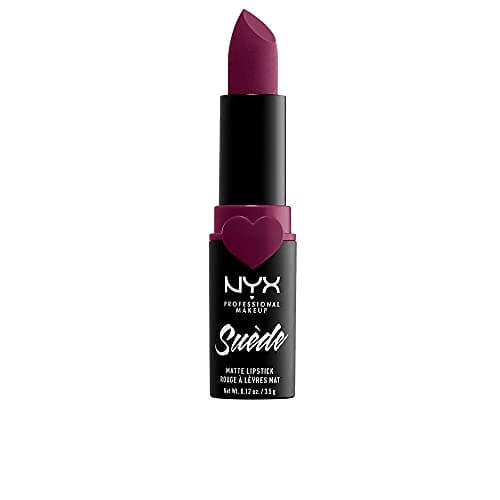 Image of NYX Lipstick, Professional Makeup, Suede Matte Lipstick, Lightweight Powdery-Matte Finish in a Heart-Adorned Case, Velvety Plush Lip Colour, Shade: Girl, Bye, 21 g