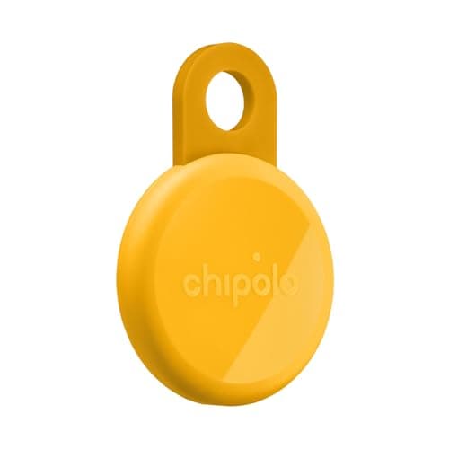 Image of Chipolo LOOP - Rechargeable Bluetooth Tracker for Key and Pocket Location, Compatible with Apple or Google, Call Your Phone & Out of Range Alerts for Android (Honey)