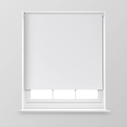 Image of A.Unique Home Premium Trimmable Thermal Blackout Roller Window Blind in a Variety of Colours and Sizes Ideal for any Room - 6FT - WHITE - 180cm (W) x 170cm (L) | 70.8" (W) x 66.9" (L)