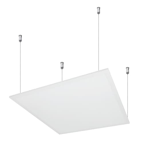 Image of G.W.S® Premium 42W Ultra Slim White Frame 595mmx595mm (2'x2') Square LED Suspended Flat Panel Light Office Ceiling Light Neutral White, 1.5M Wire Kit Included