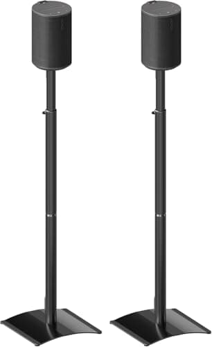 Image of Mounting Dream Speaker Stands for SONOS ONE, ONE SL, Play:1, Height Adjustable Up to 107cm, Set of 2 Surround Sound Speaker Stand with Cable Management, 6 KG Loading MD5412