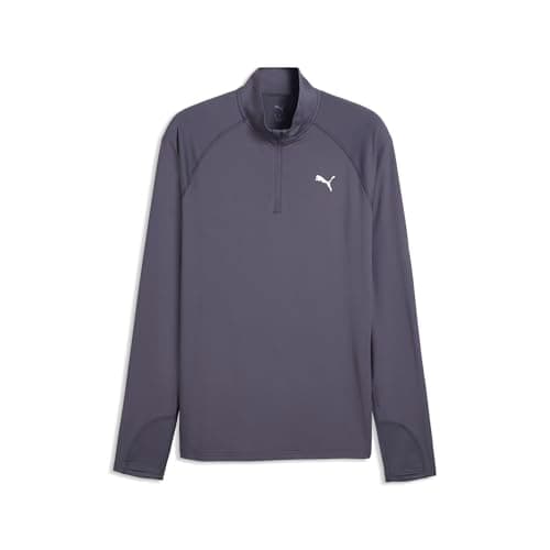 Image of PUMA Mens Run Velocity Cloudspun 14 Zip Shirt Casual Tops Casual - Black, Inky Depths, Large