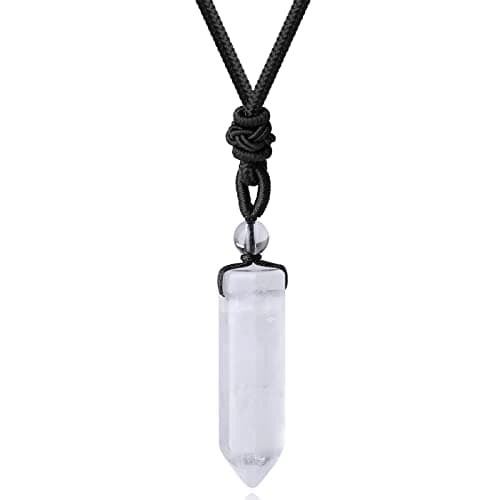 Image of XIANNVXI Clear Quartz Necklace Healing Clear Quartz Crystal Necklace Natural Stone Pendant Necklaces Reiki Jewellery