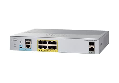 Image of CISCO SYSTEMS WS-C2960L-8PS-LL Cisco Catalyst 2960L-8PS-LL - Switch - Managed - 8 x 10/100/1000 + 2 x Gigabit SFP (uplink) - desktop rack-mountable - PoE+ (67 W) - (Enterprise Computing > Switches & H