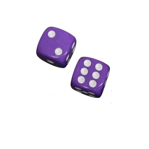 Image of Premium Purple Gaming Dice, 16mm D6 Opaque Dice with White Dots for Tabletop Games,
