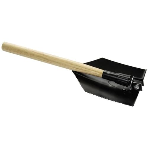 Image of HP-Autozubehör 13600 Folding Digging Spade with Wooden Handle with Protective Bag Black