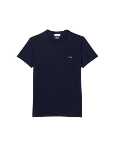 Image of Lacoste TH6709 Logo T-Shirt Cotton Top in Blue (UK, Alpha, XL, Regular, Regular)