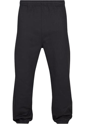 Image of Urban Classics Men's Sweatpants Drawstring Joggers Sport Trousers with Elastic Waist Tracksuit Trousers Elasticated Zipped An, Black, L UK
