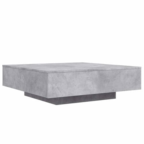 Image of vidaXL Coffee Table with LED Lights, Side Table for Living Room Home Office Hallway, End Table for Decor, Sofa Table, Modern Style, Concrete Grey