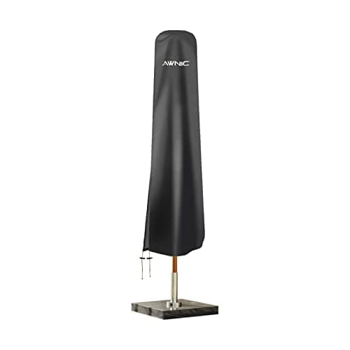 Image of AWNIC Parasol Cover 420D Oxford Fabric Waterproof Garden Umbrella Cover with Zip Windproof Anti UV Tear Resistant Fits up to 11ft Patio Umbrella Black 190x30x50cm