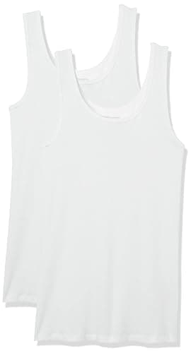 Image of Amazon Essentials Women's Slim-Fit Vest, Pack of 2, White, L