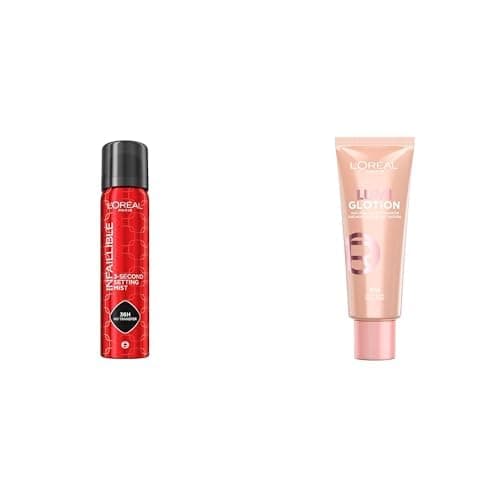 Image of L'Oreal Paris Infallible 3-Second Setting Mist and Lumi Glotion 902 Light Glow Bundle